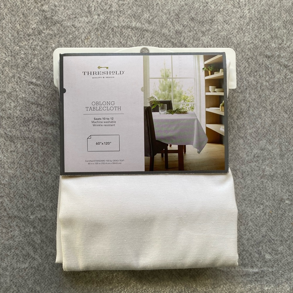White Tablecloth NWT (60” x 120”)